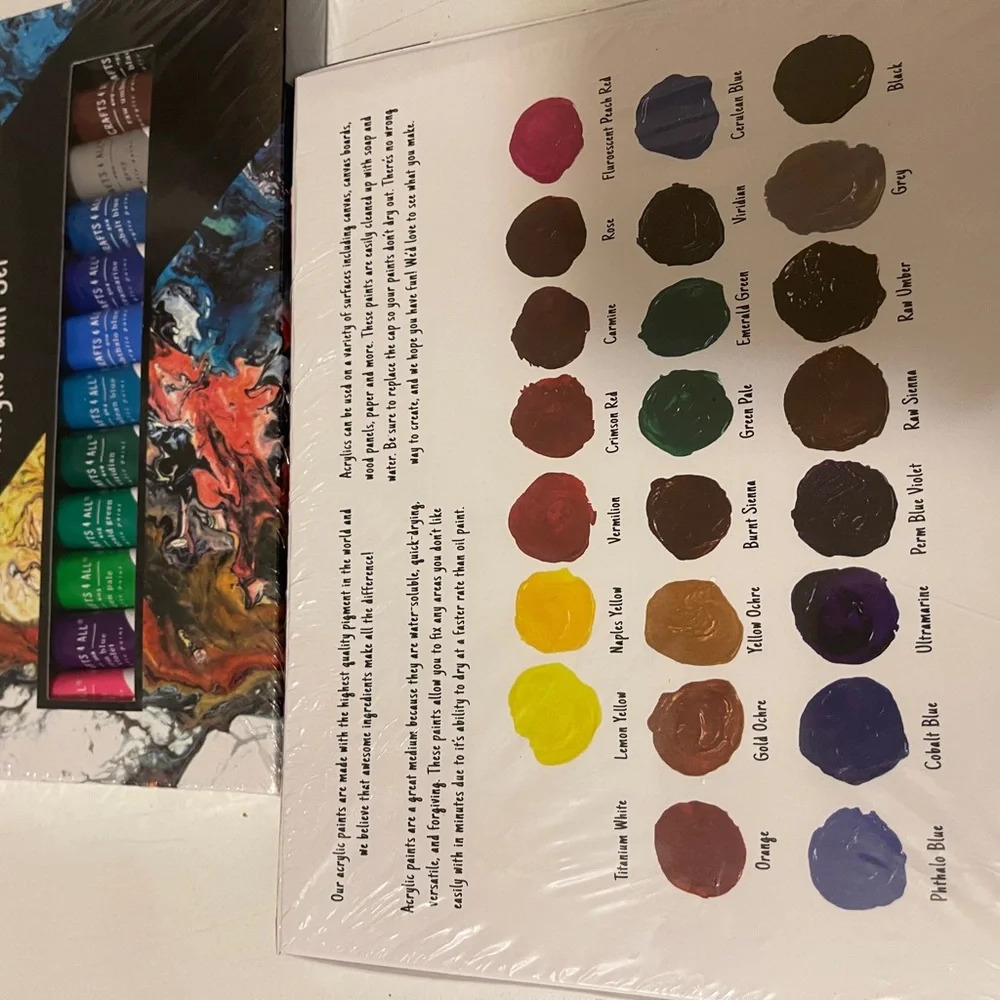 Two pack of Acrylic Paint Set for Adults and Kids - 24 Pack of 12mL Paints with - Picture 6 of 10